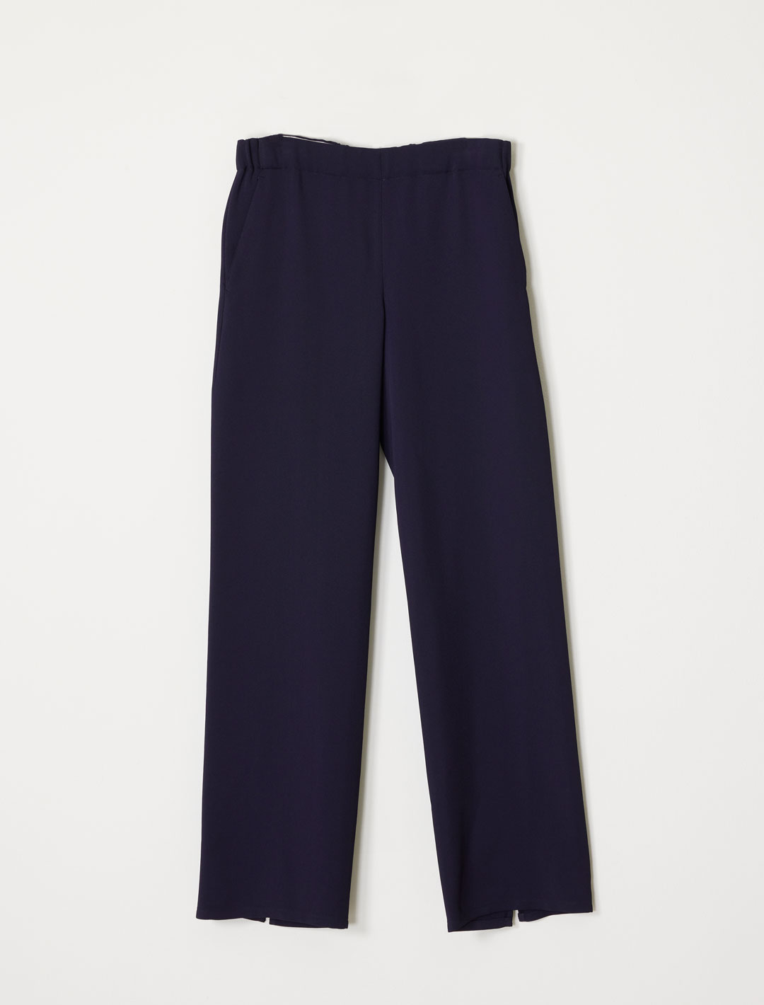 Straight Leg Trousers - Navy