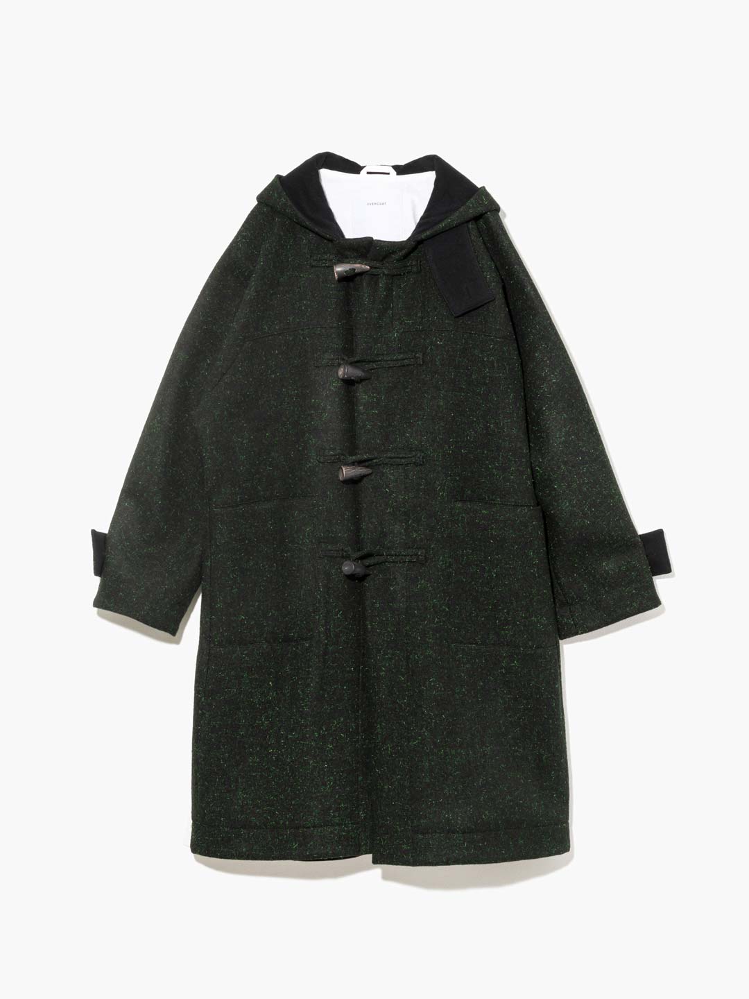 Speckled Wool Duffle Coat - Dark Green