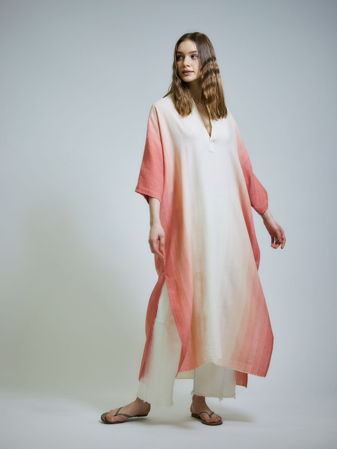Caftan With Nero Collar - Red