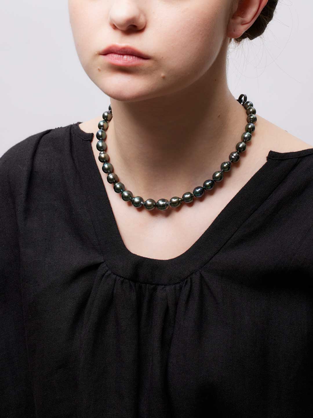 Tahitian Pearl Necklace 40cm - Silver