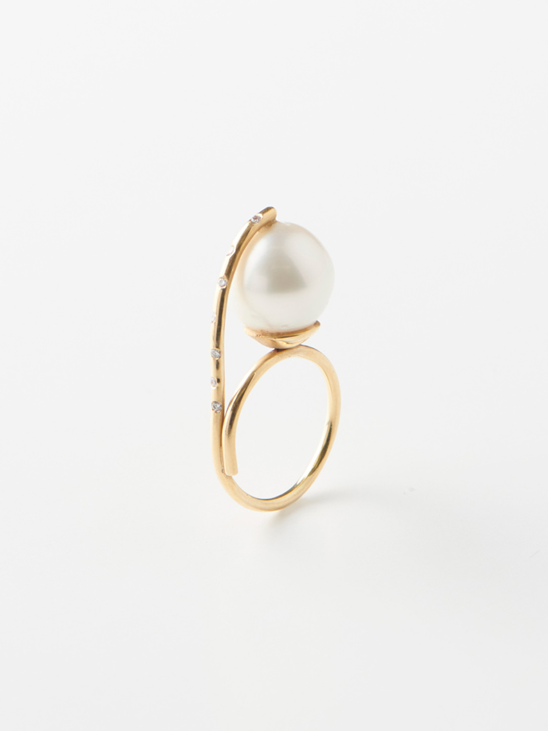 Seed And Diamond Ring - Gold