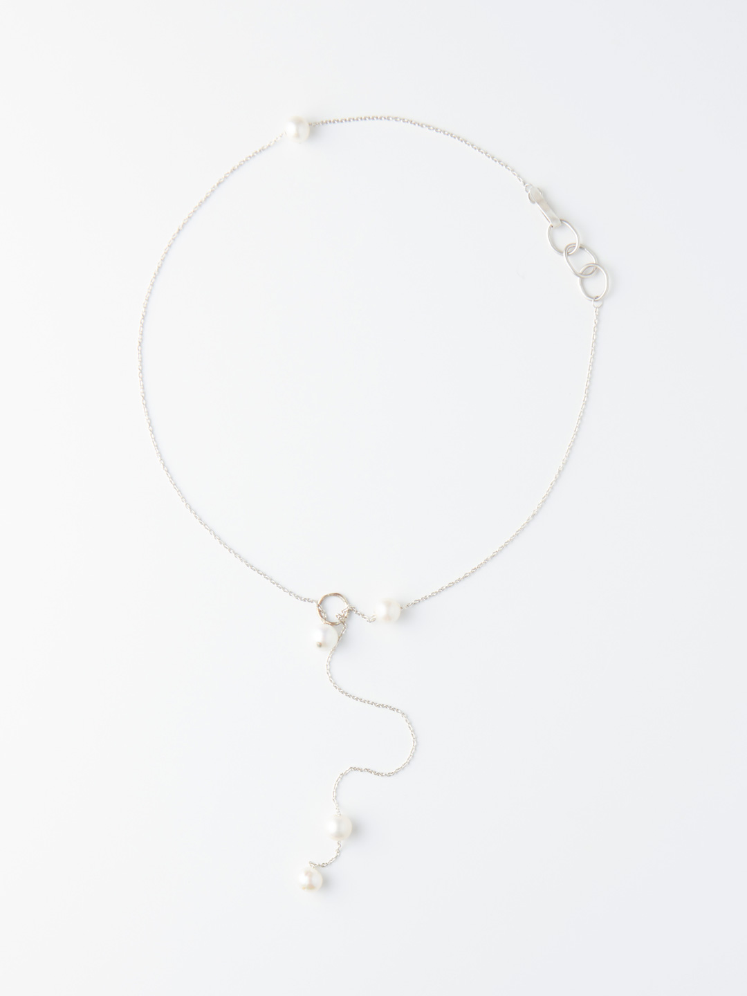 White Tassel Necklace - Silver