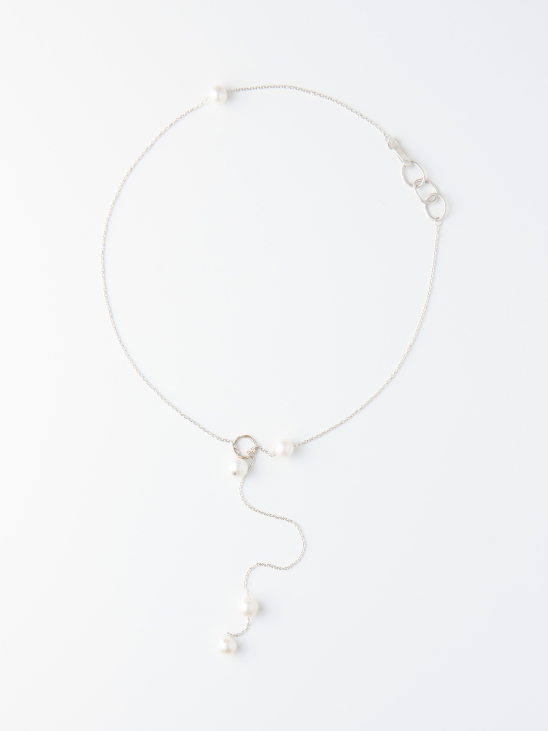 White Tassel Necklace - Silver