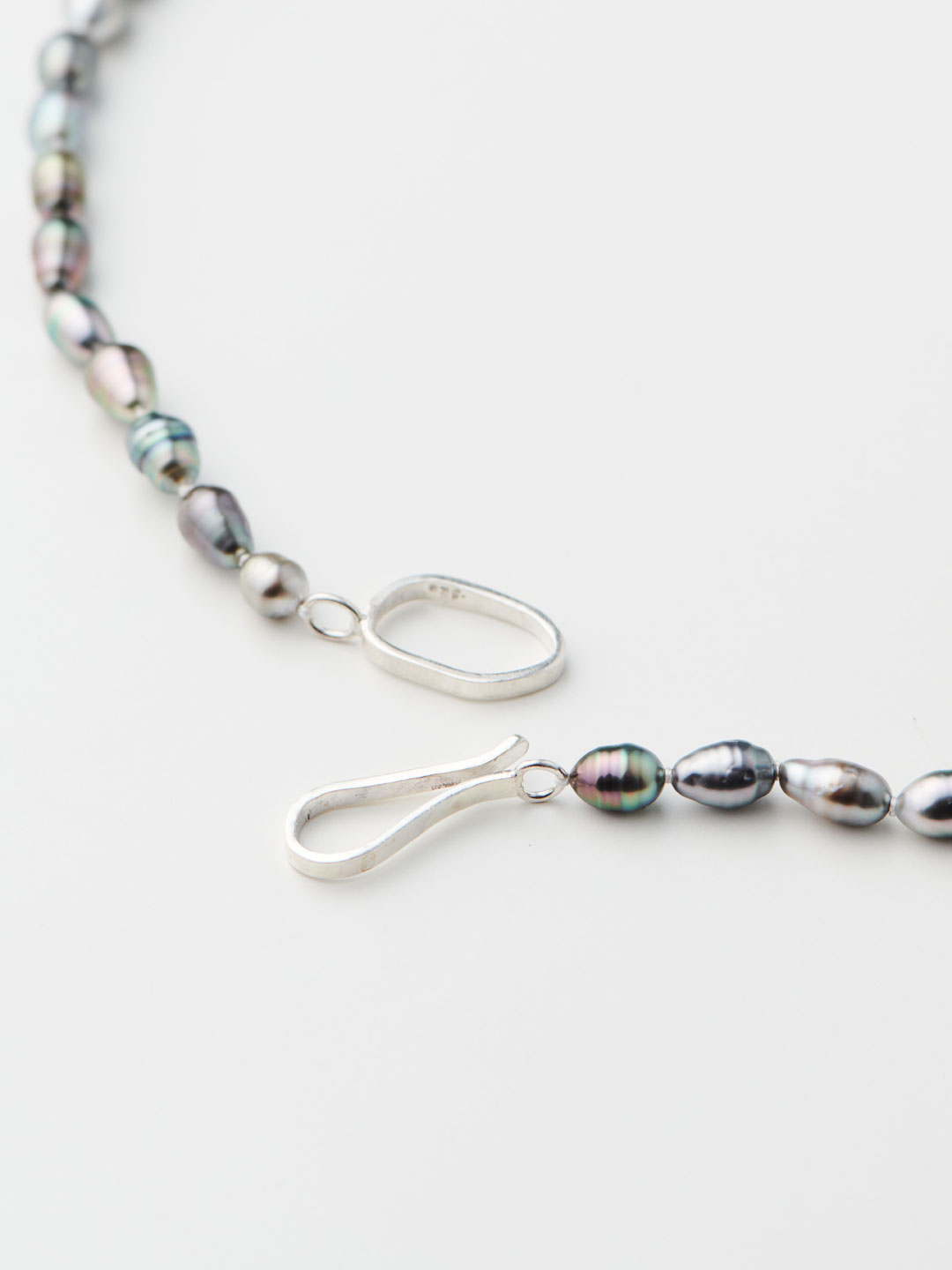 Tahitian Keshi Pearl Necklace 40cm - Silver