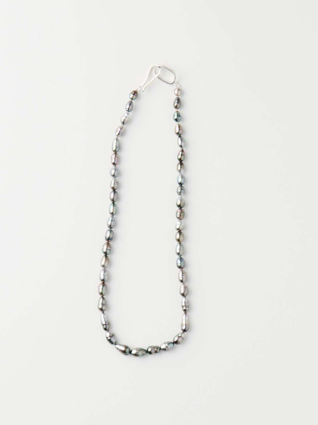 Tahitian Keshi Pearl Necklace 40cm - Silver