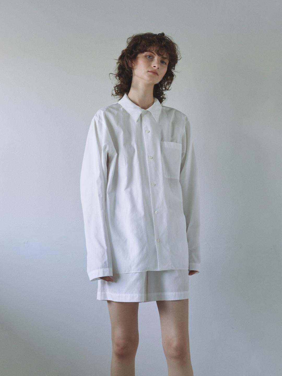 Cotton OX Pajama Shirt - White