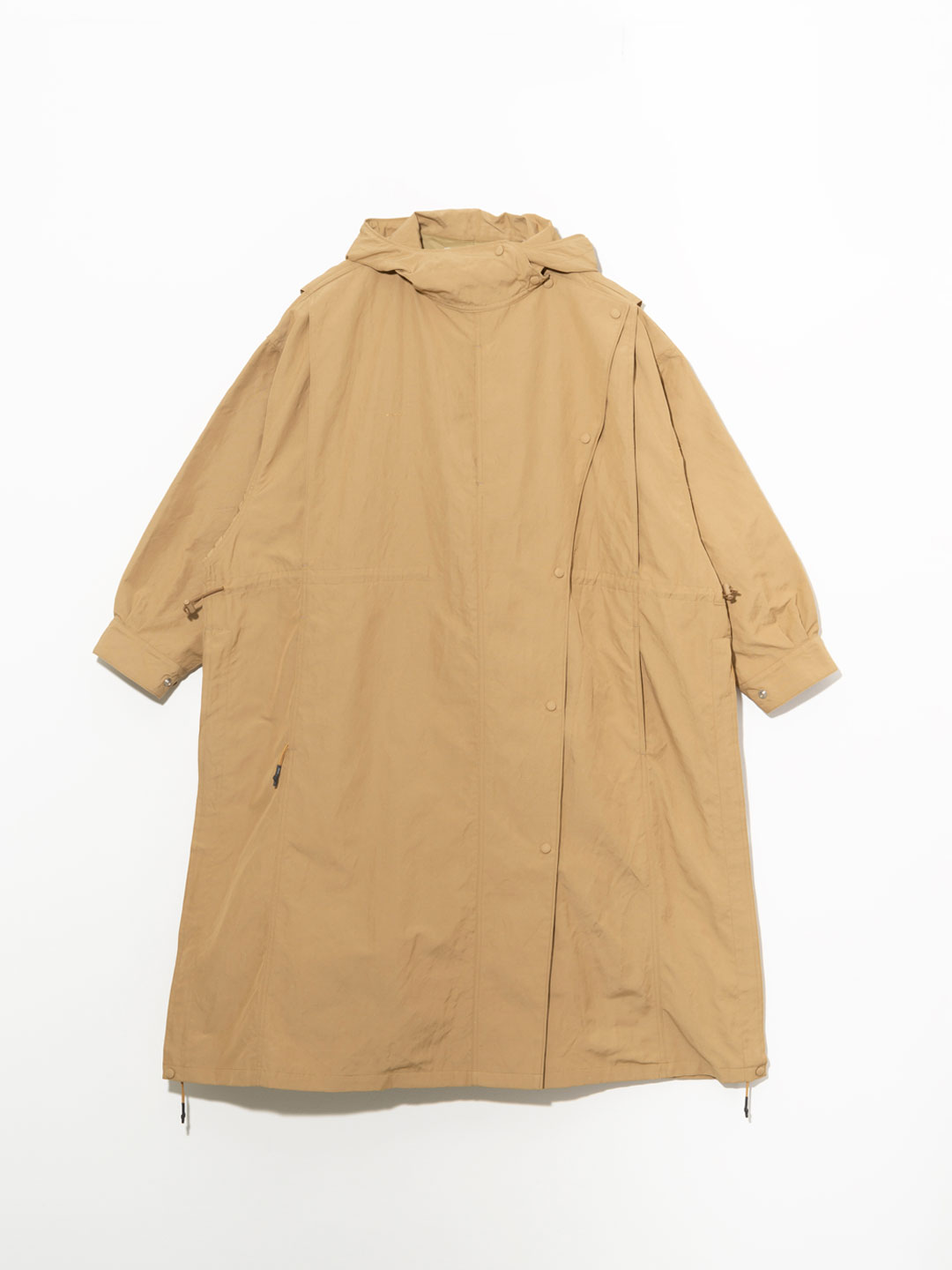 Asymmetry Front Anorak Coat - Beige