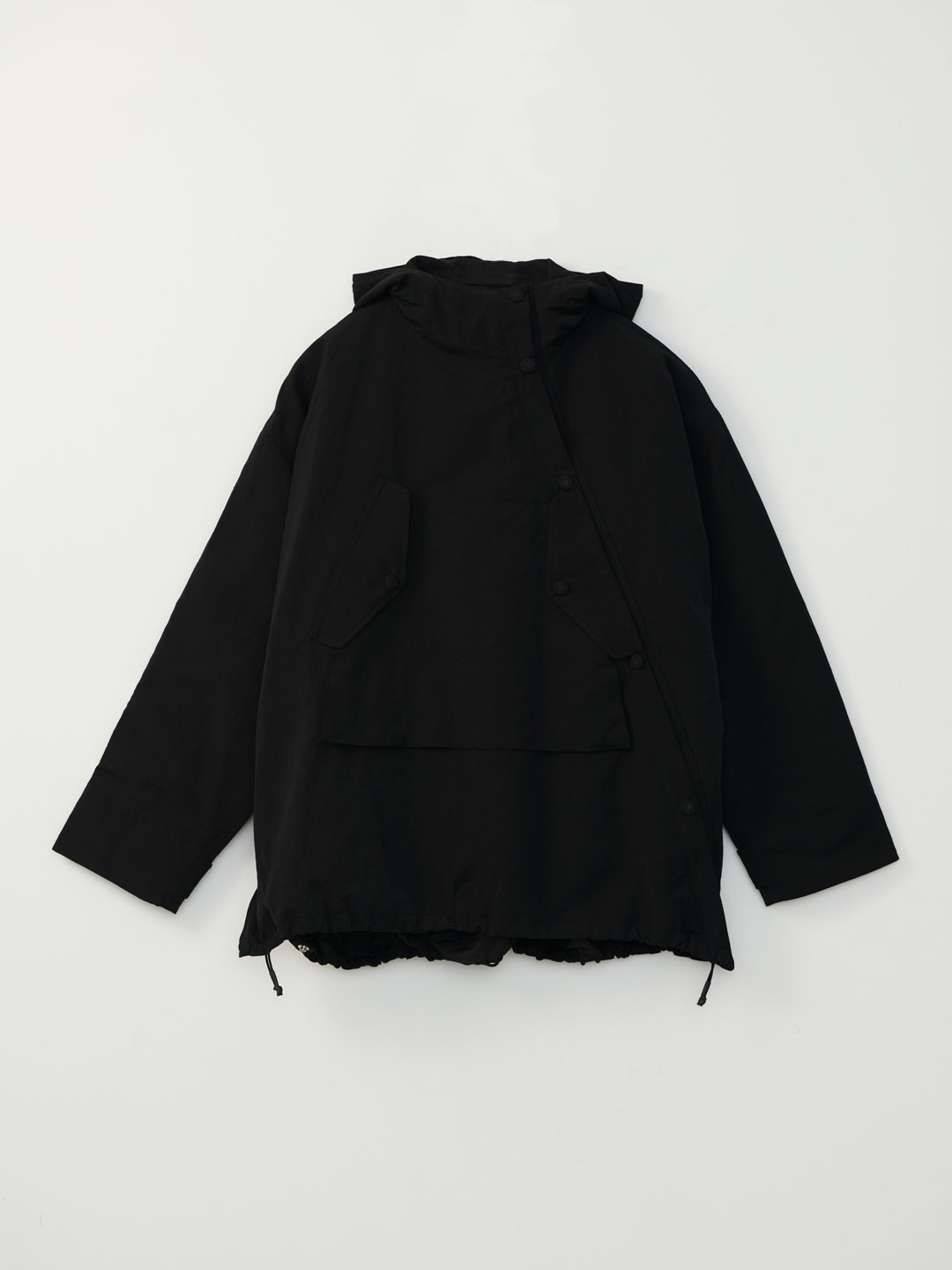 Asymmetry Front Anorak - Black