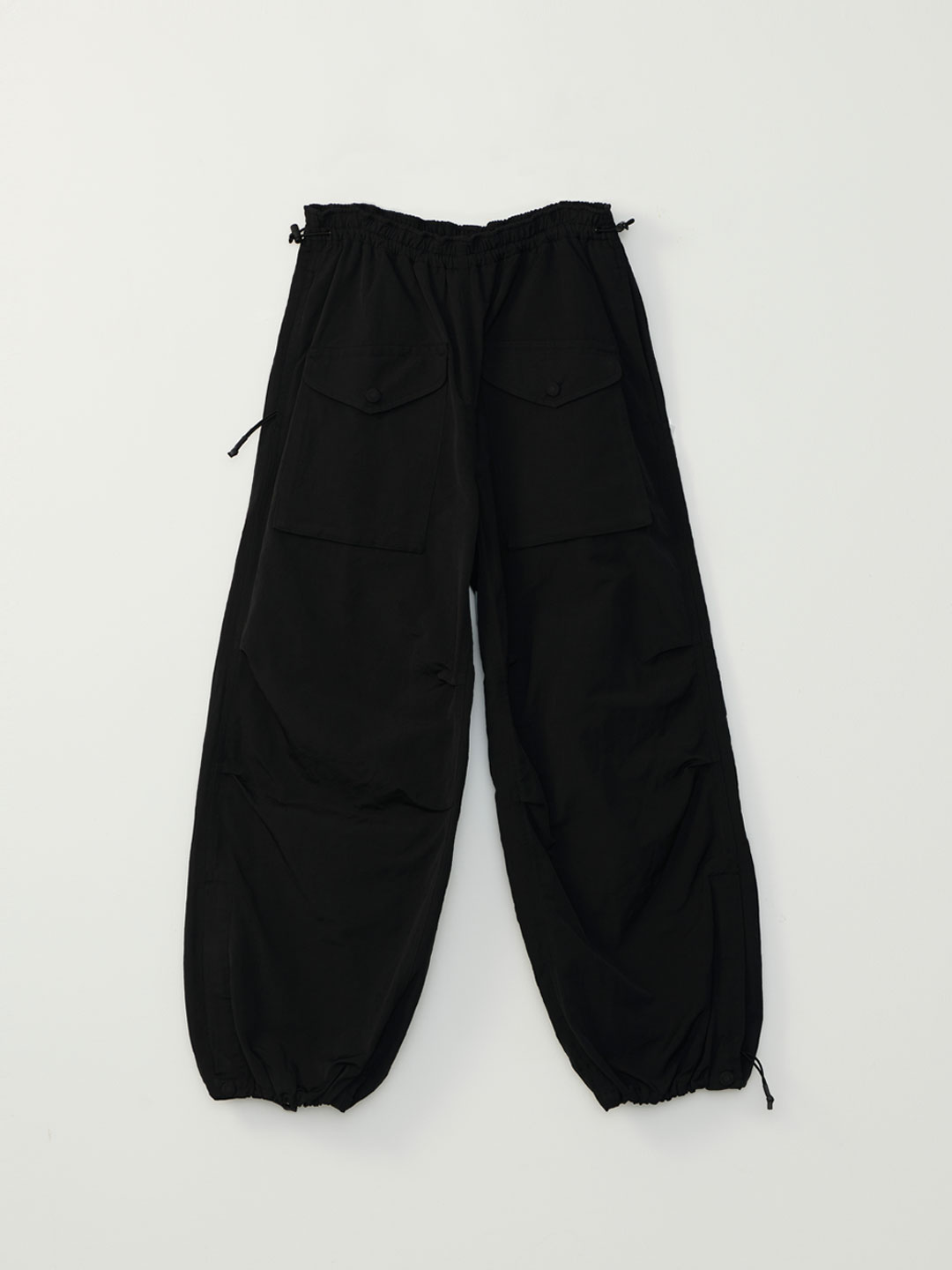 Drawstring Cargo Trousers - Black