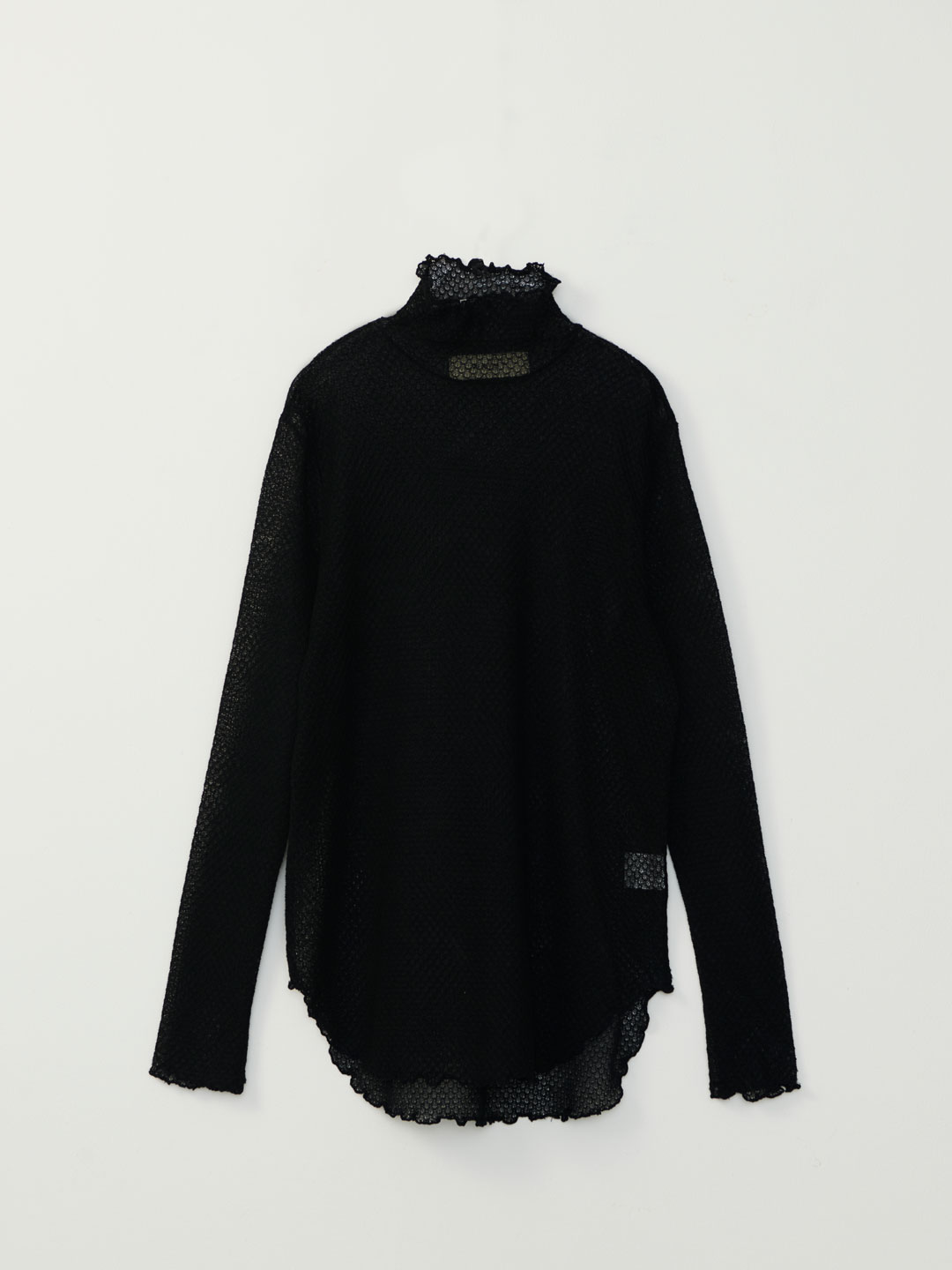 Lace Pattern Turtle Neck - Black