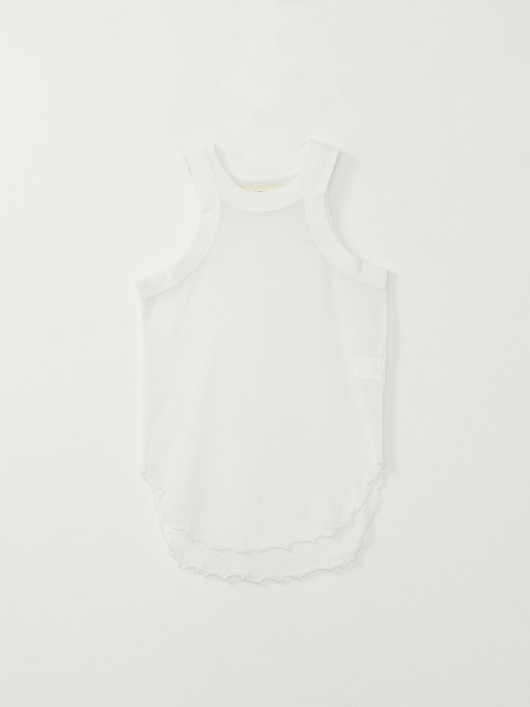 Lace Pattern Tank Top - White