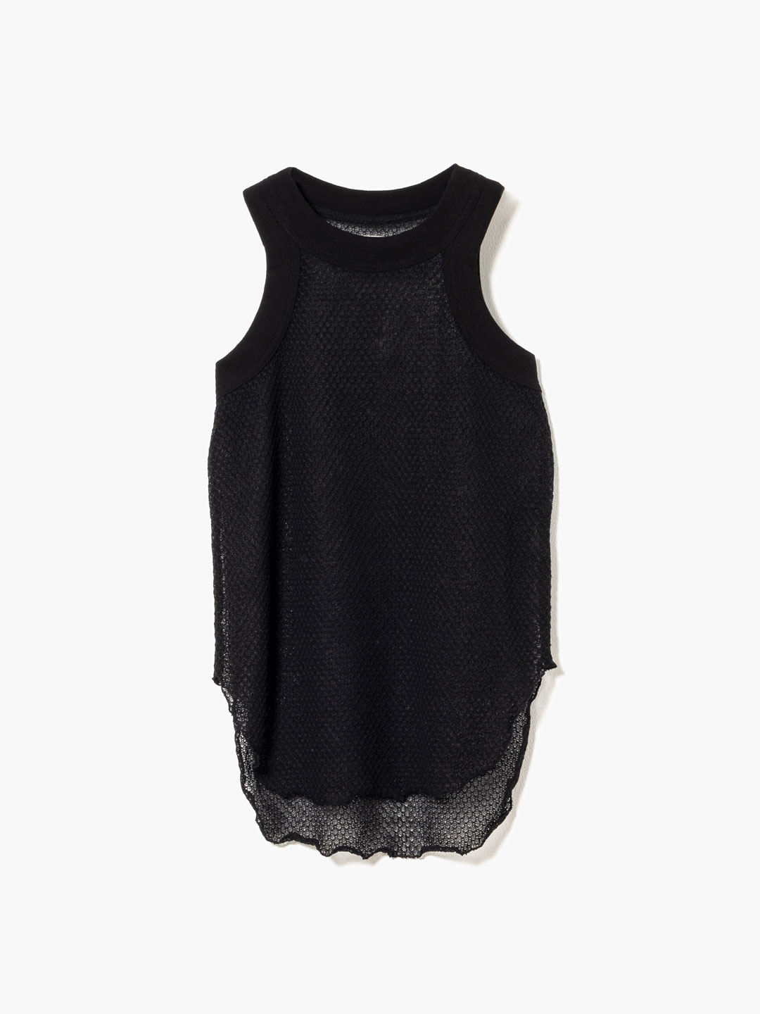 Lace Pattern Tank Top - Black