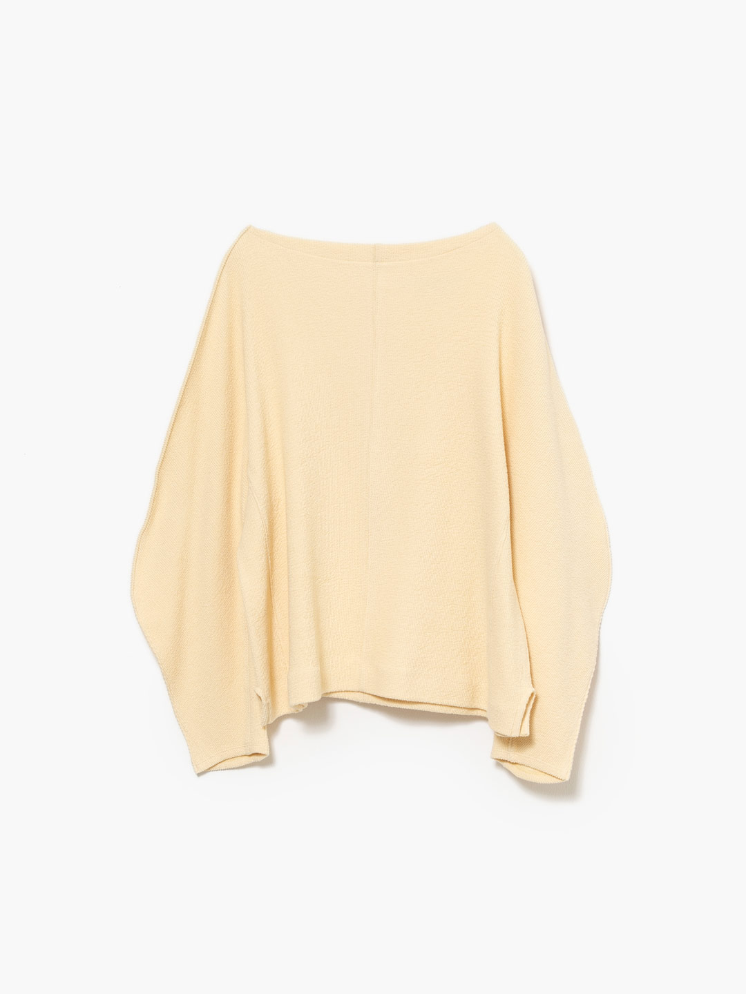 Boat-Neck Basque Top - Light Yellow