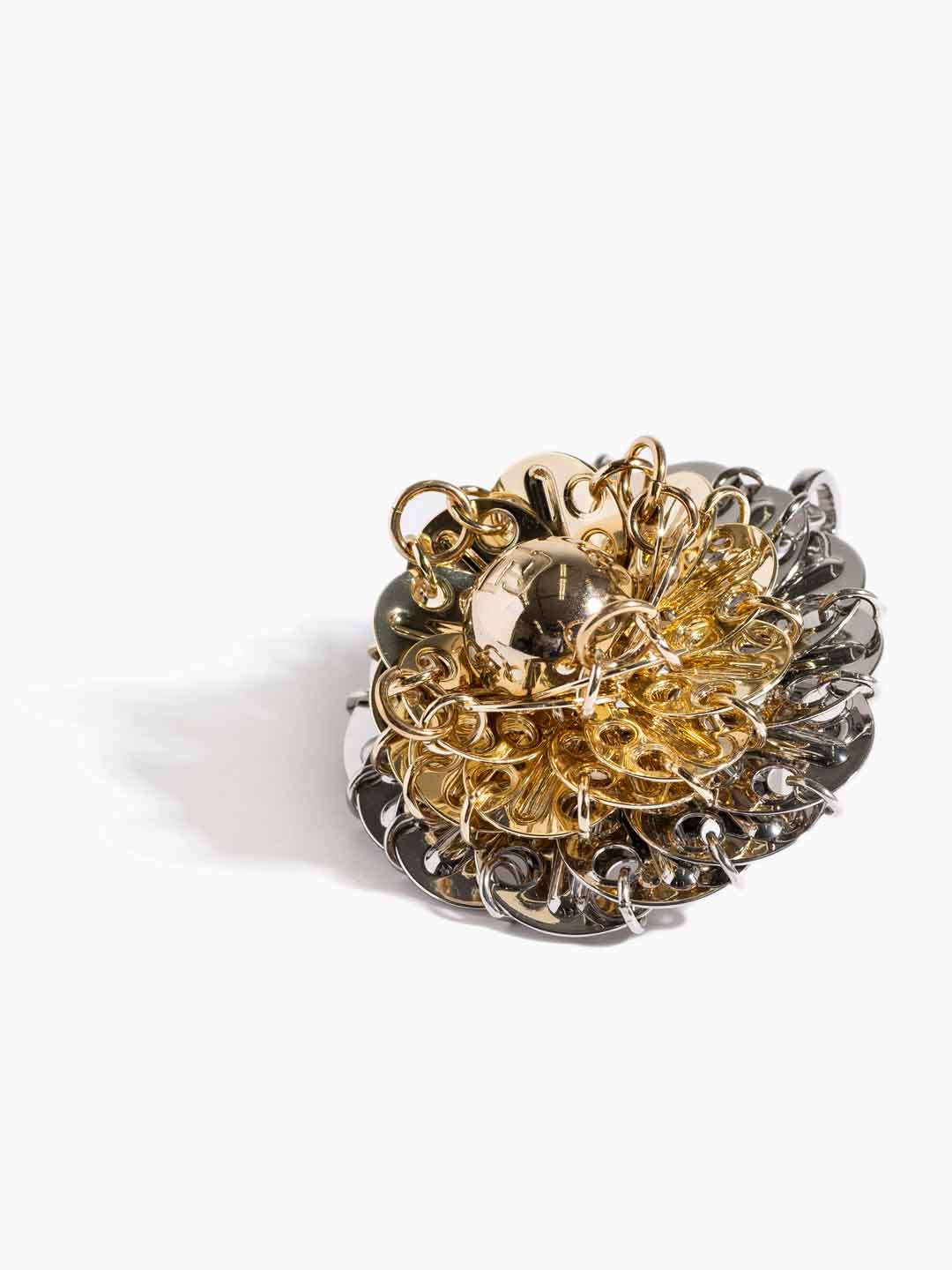 Large Flower Charm - Silver/Yellow Gold