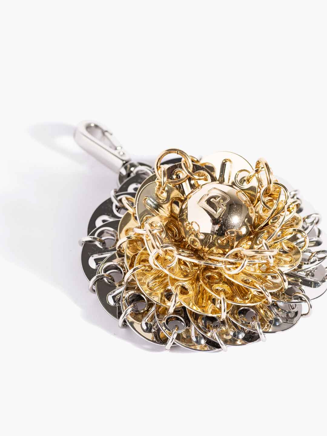 Large Flower Charm - Silver/Yellow Gold
