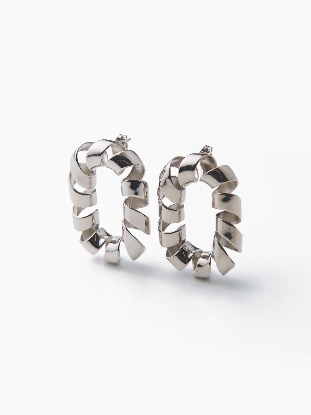 Xl Link Twist Earrings - Silver