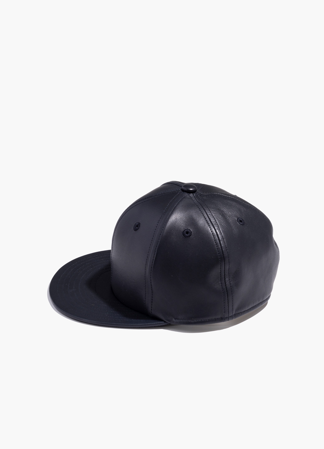 Lamb Leather Trucker Cap - Dark Navy