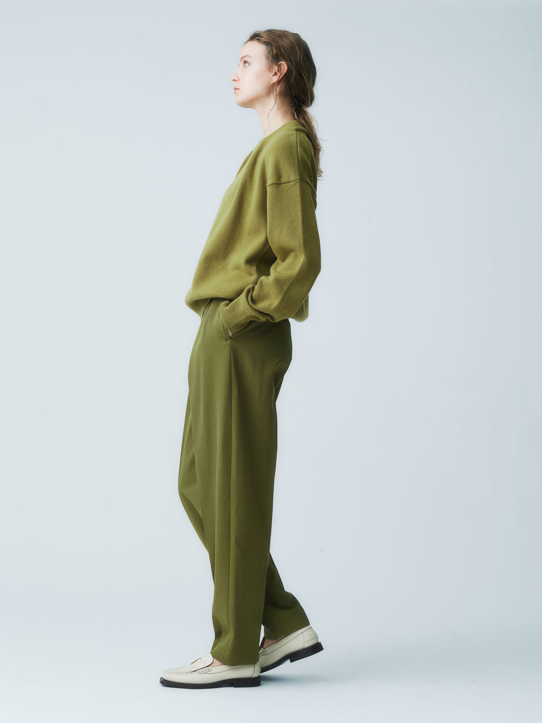 Pleated Tappered Pants  - Pistachio