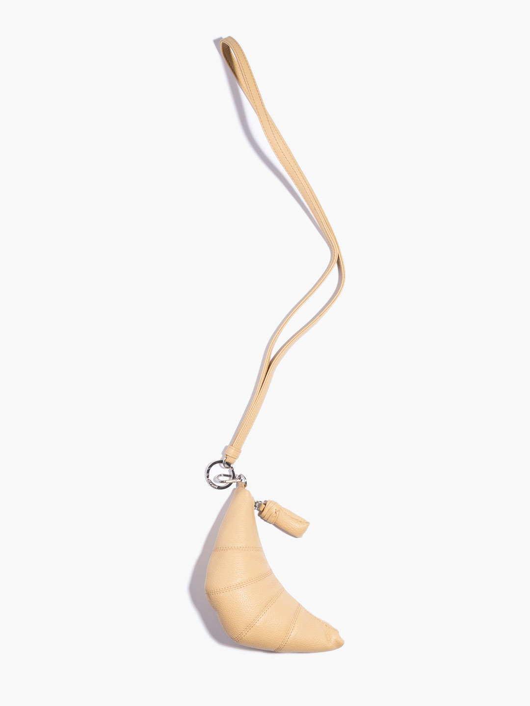 Croissant Coin Purse Necklace - Beige