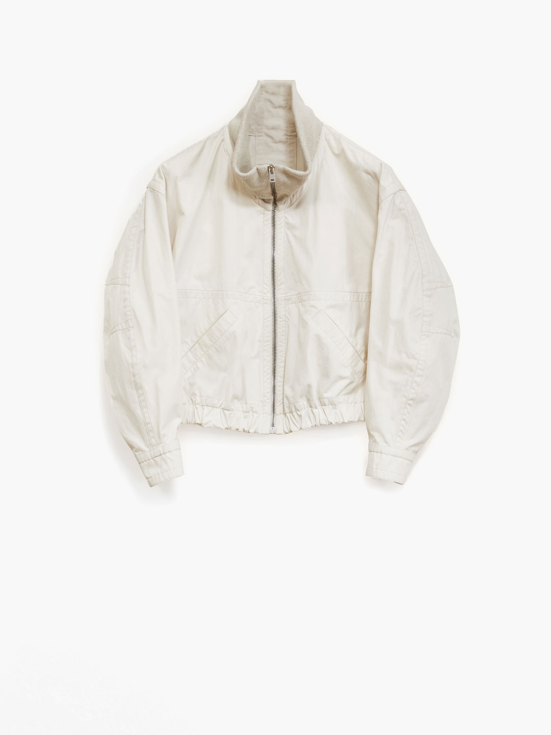 Double Layer Blouson With Rib - Ivory