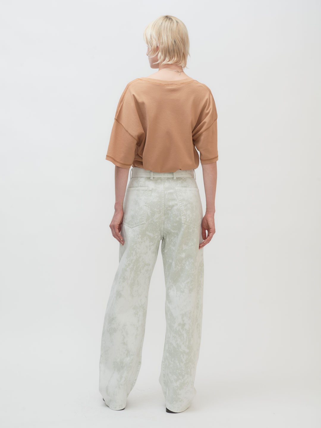 Twisted Belted Pants - Light Gray