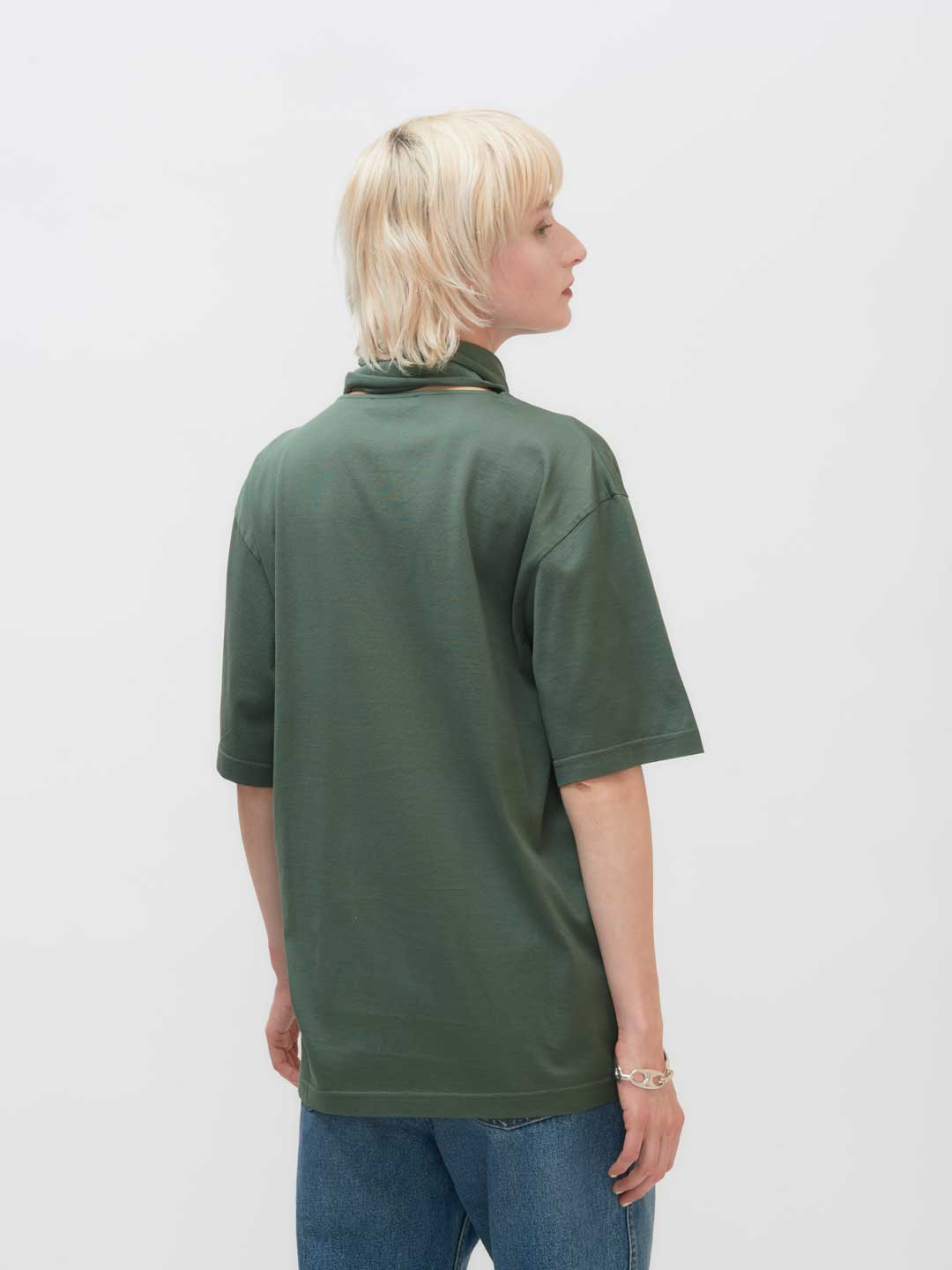 T-Shirt With Foulard - Olive