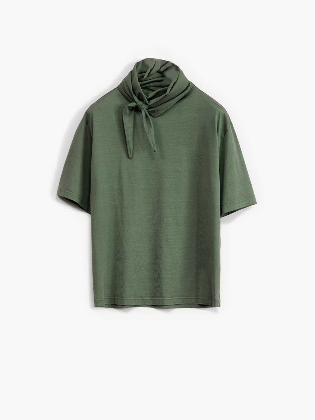 T-Shirt With Foulard - Olive