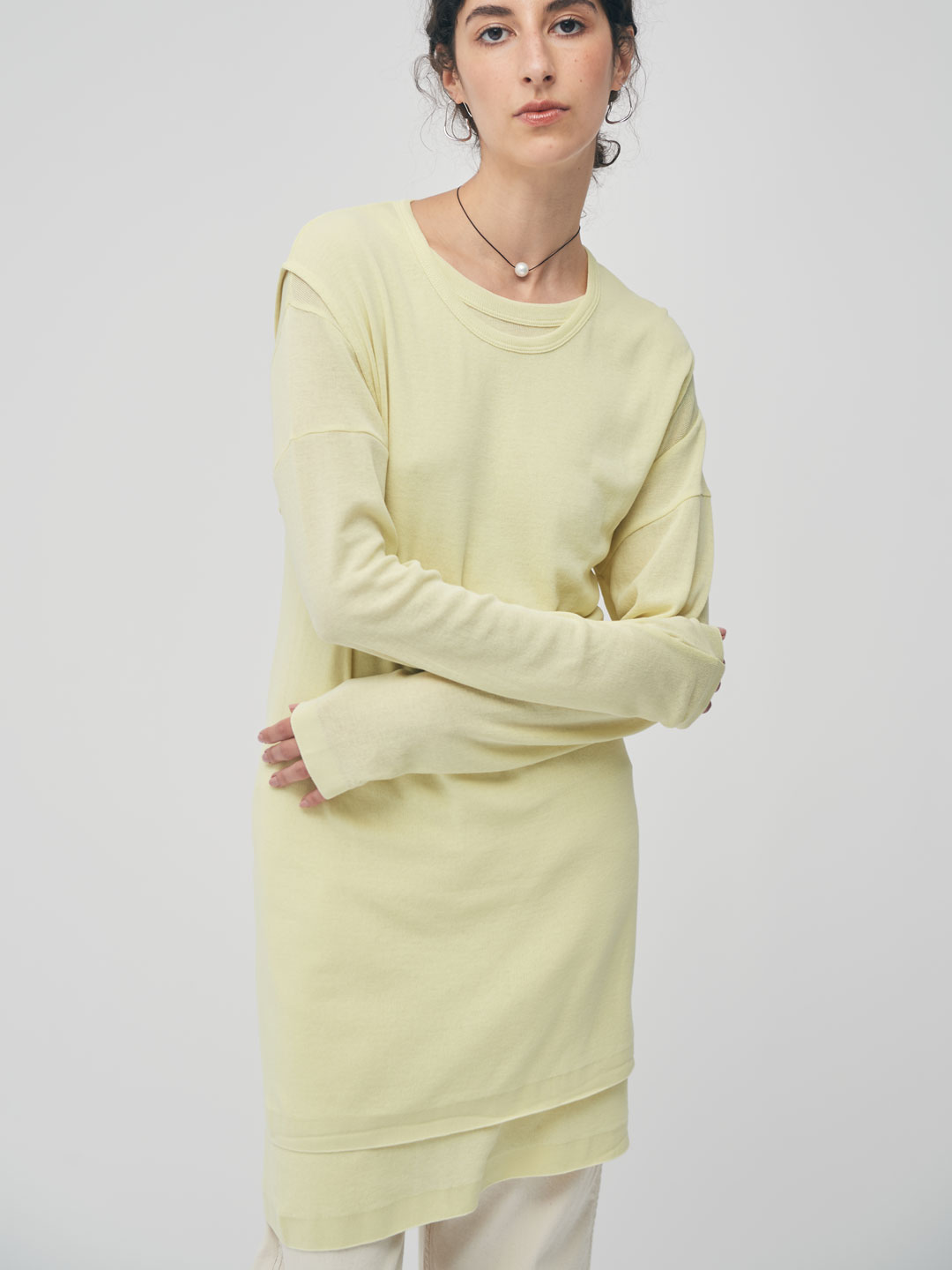 Double Layer Seamless Dress - Yellow