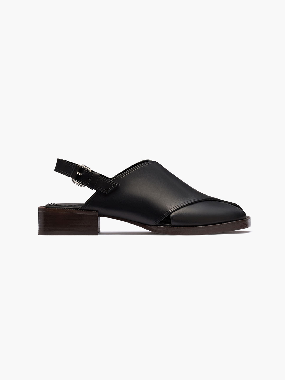 Cross Flat Sandals - Black