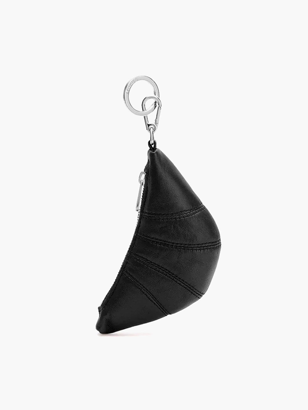 Mini Croissant Keyring Nappa Leather - Black