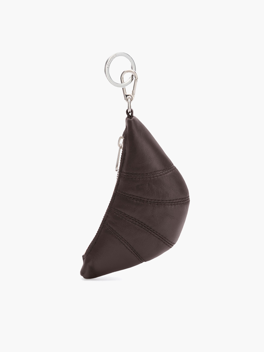 Mini Croissant Keyring Nappa Leather - Dark Brown