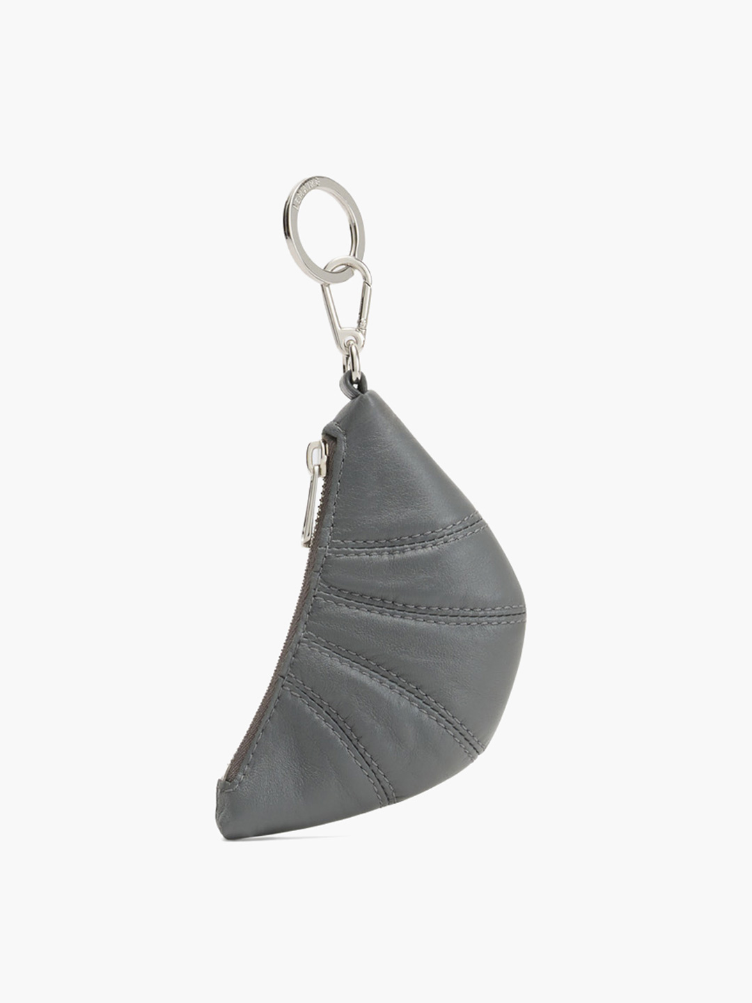 Mini Croissant Keyring Nappa Leather - Grey
