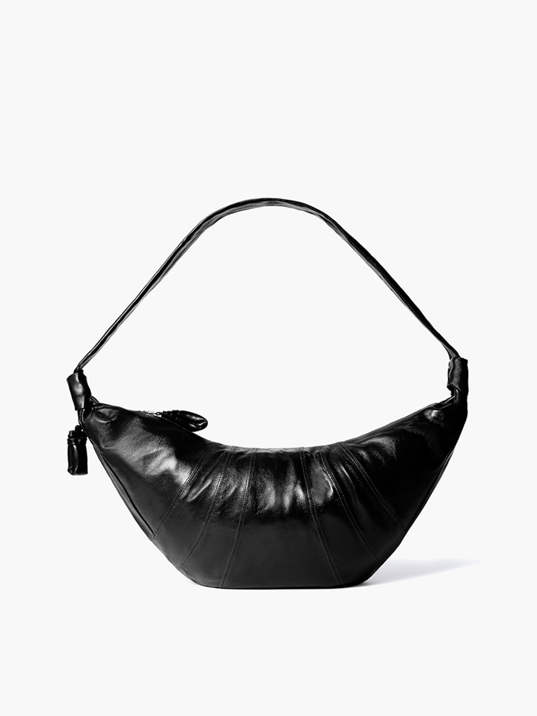 Large Croissant Cotton Bag - Truffle Black