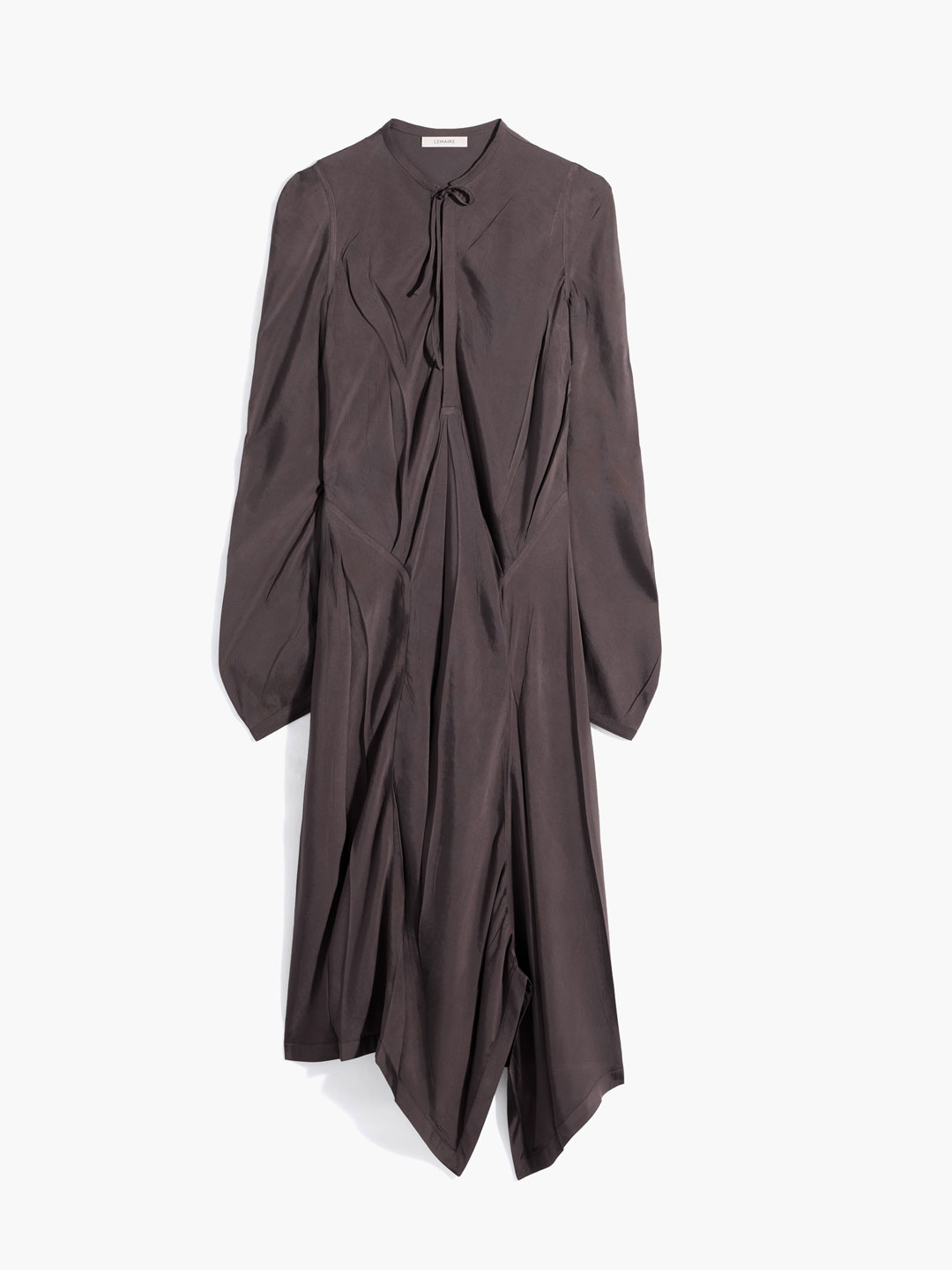 Creased Bias Dress - Brown