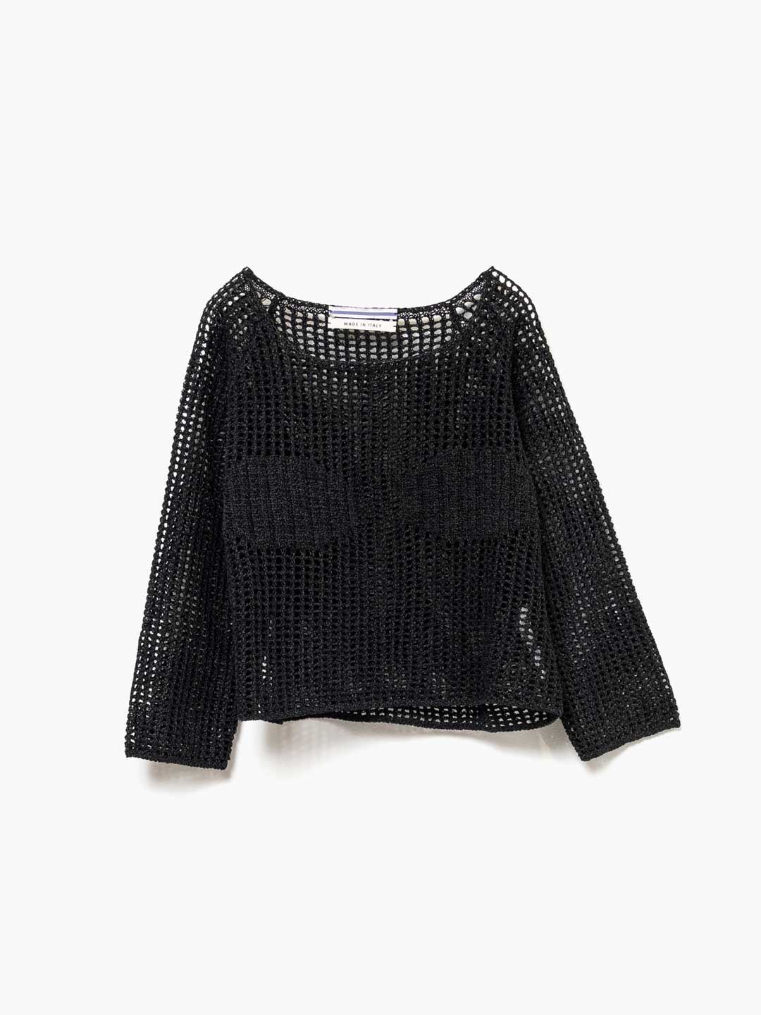 Washi Paper Fishnet Top - Black