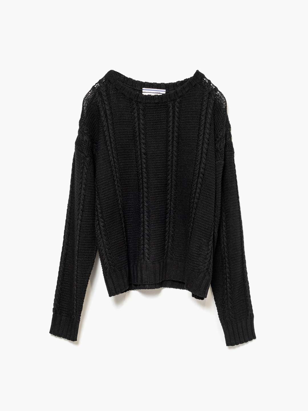 Linen Cable Knit - Black