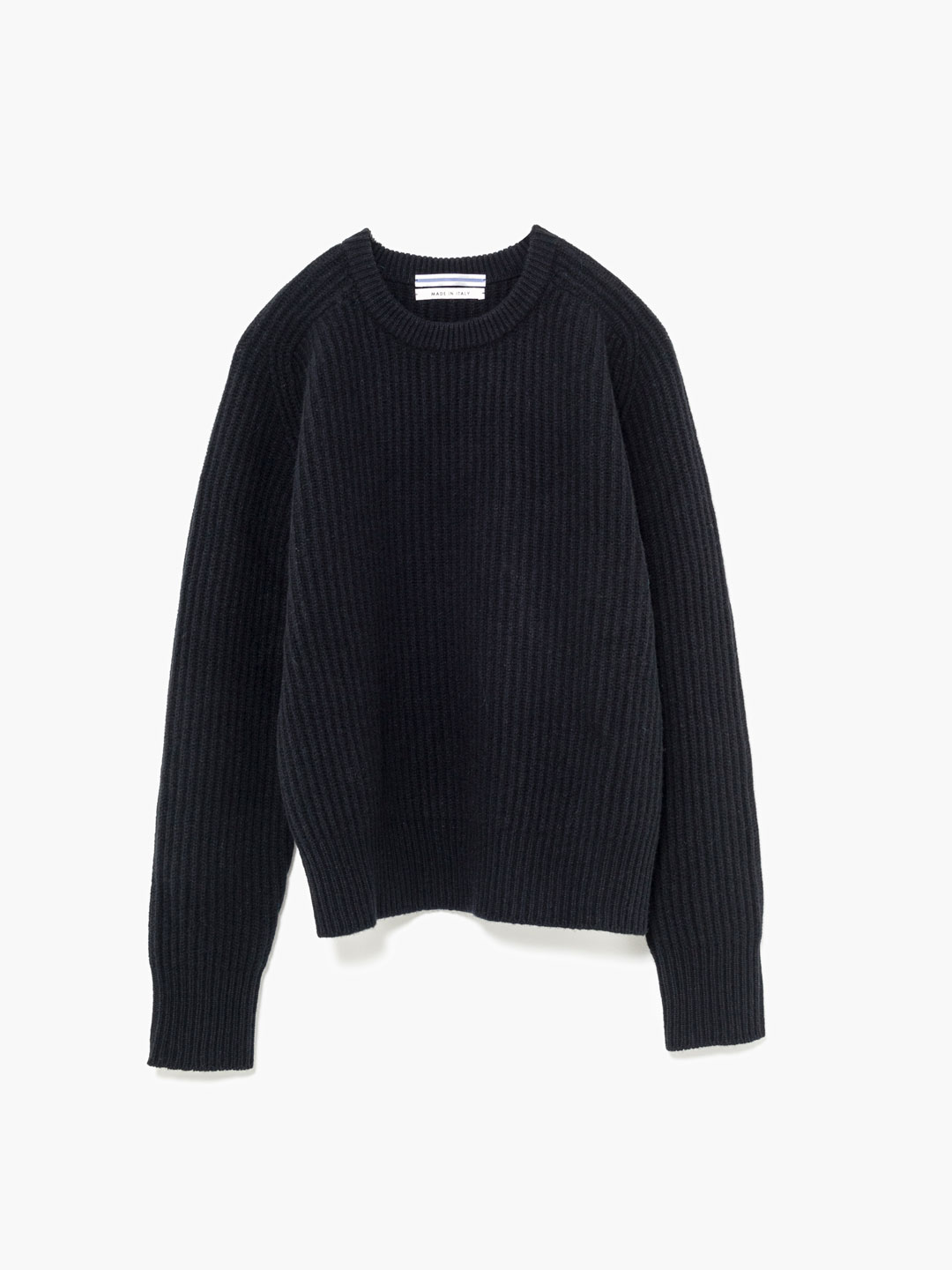 Cashmere & Wool Maxi Ribbed Raglan Knit - Black