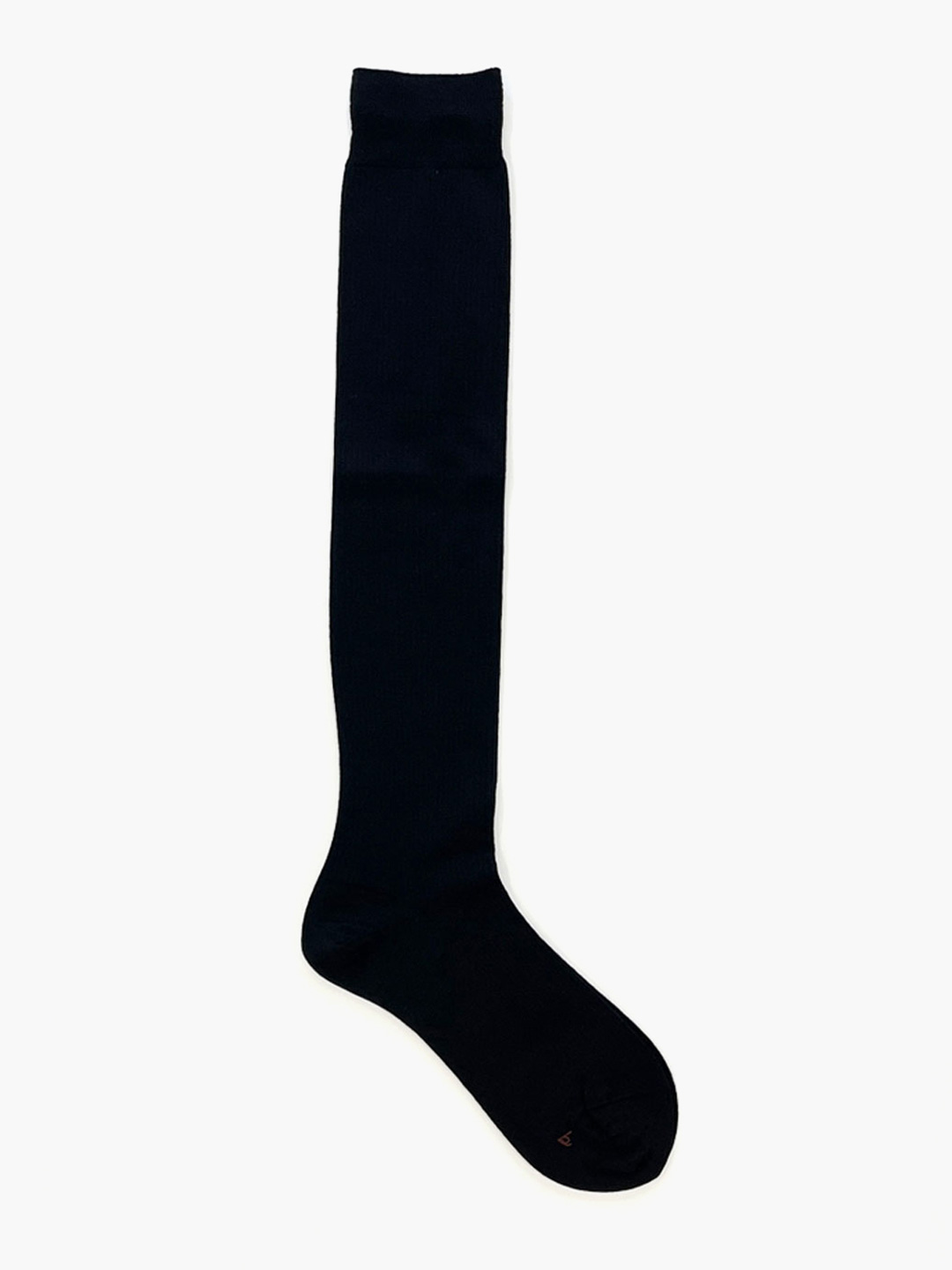 Basic Ribbed Knee High Socks - Black