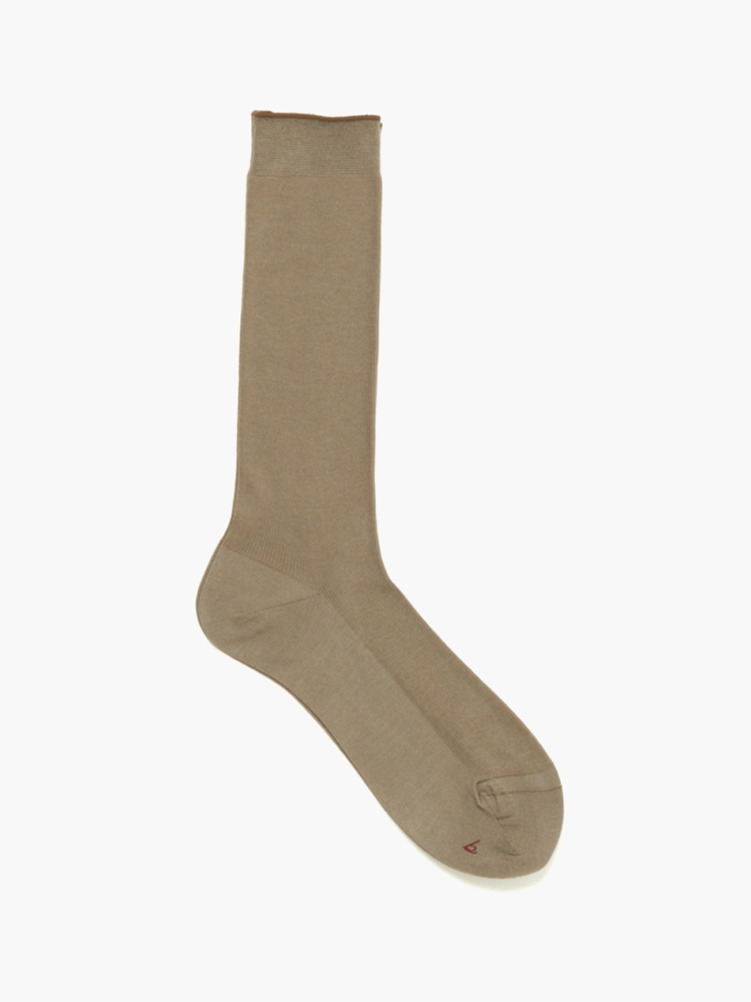 Cotton Fine Ribbed Socks - Beige