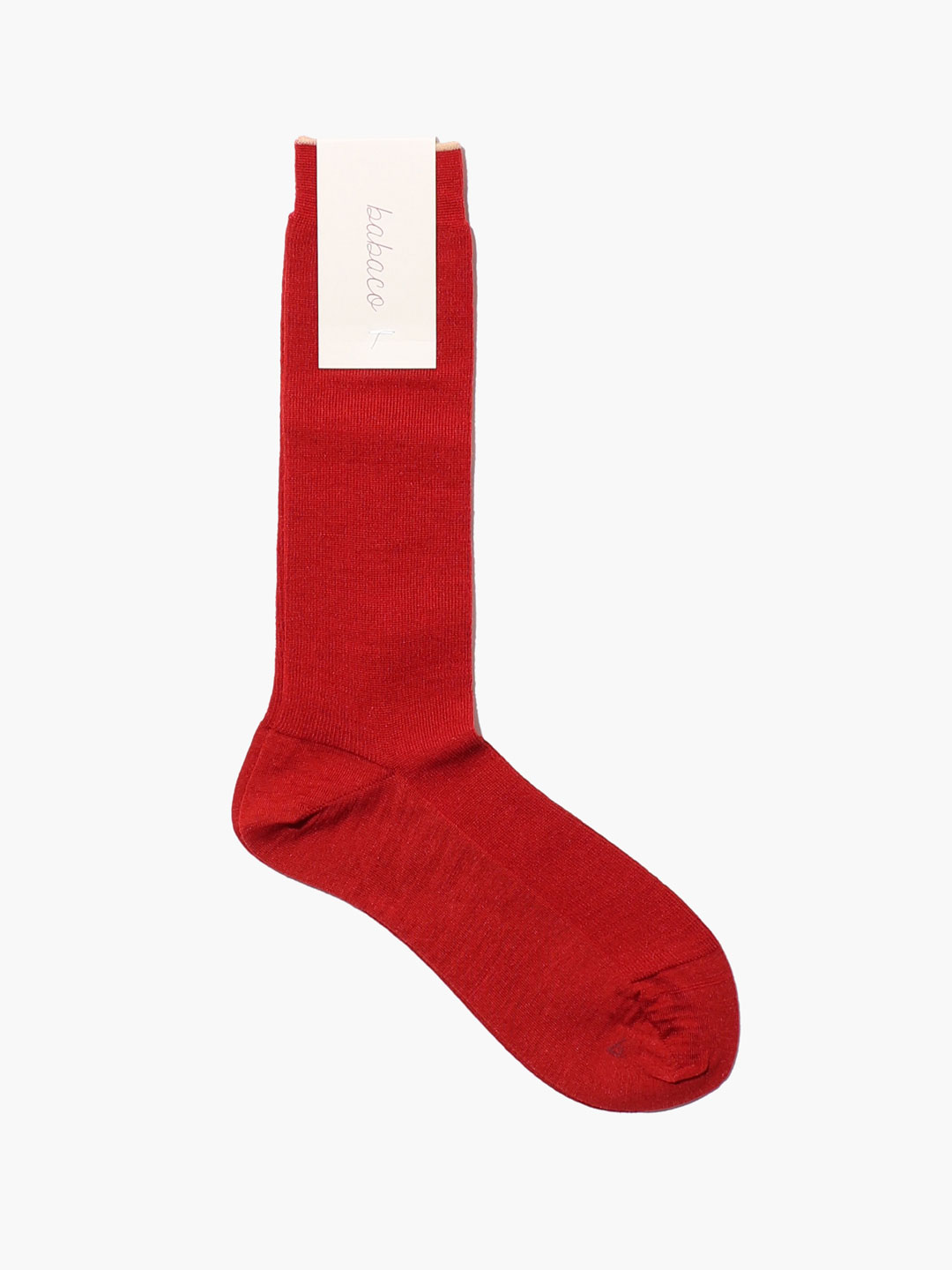 Wool Fine Ribbed Socks - Red