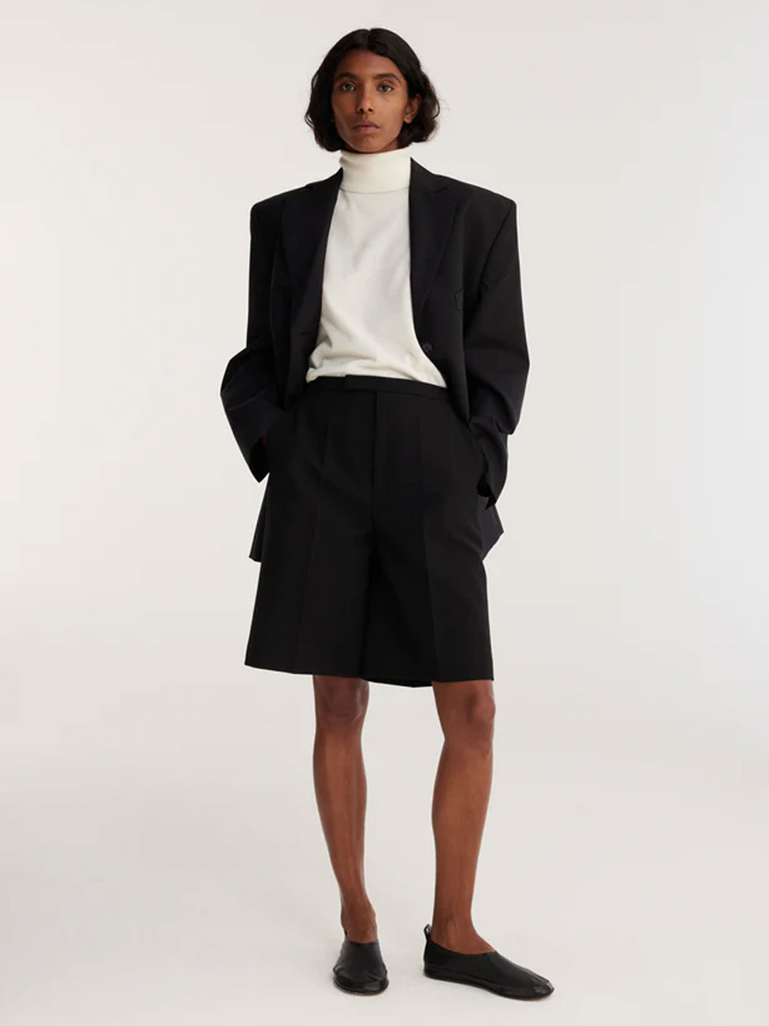 Tailored Wool Shorts - Black