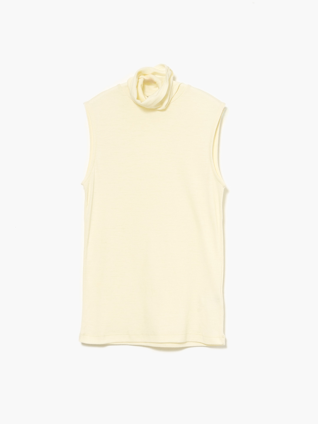 Fine Merino Sleeveless Turtleneck - Off White