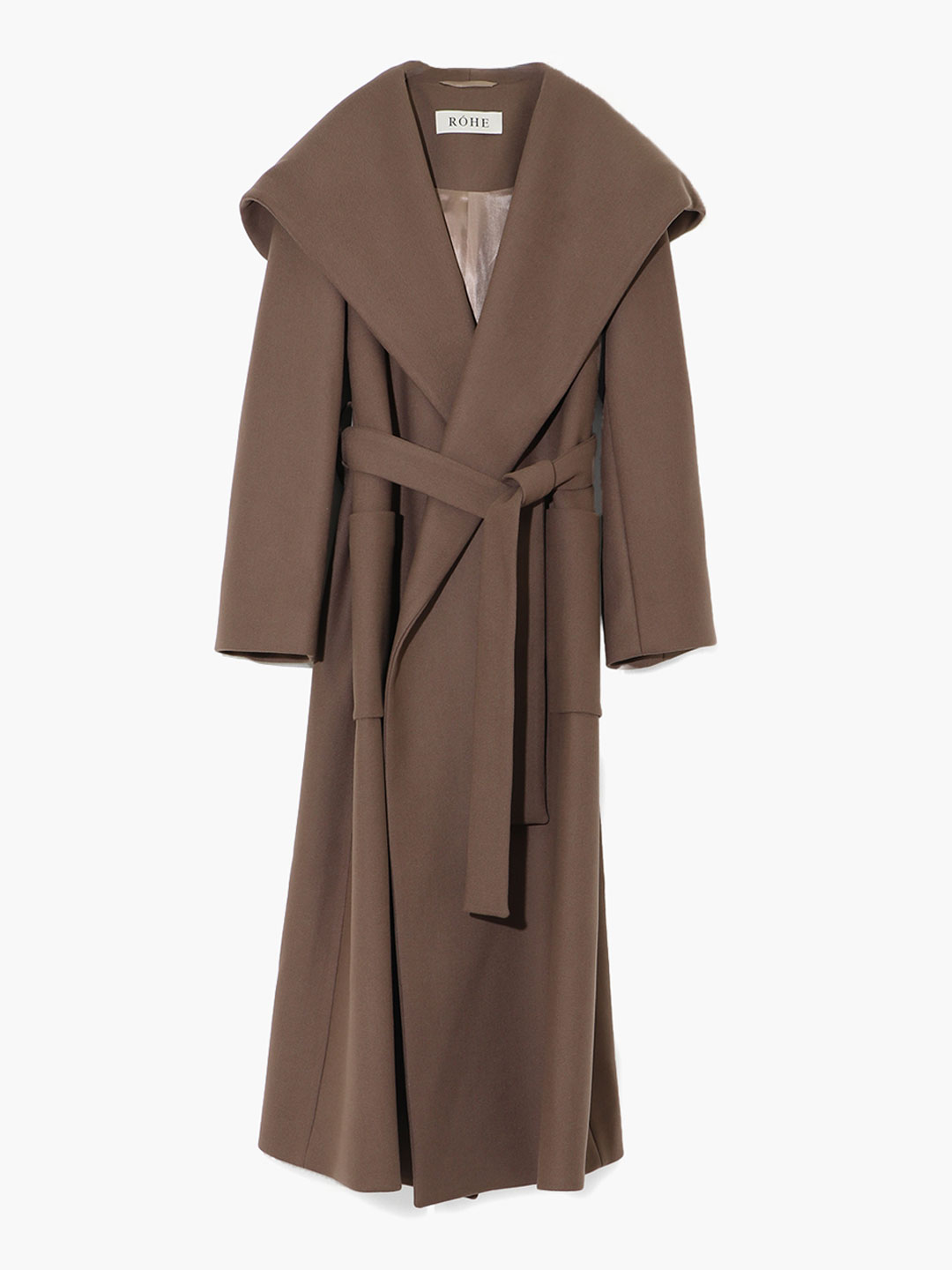 Hooded Wrap Coat - Khaki