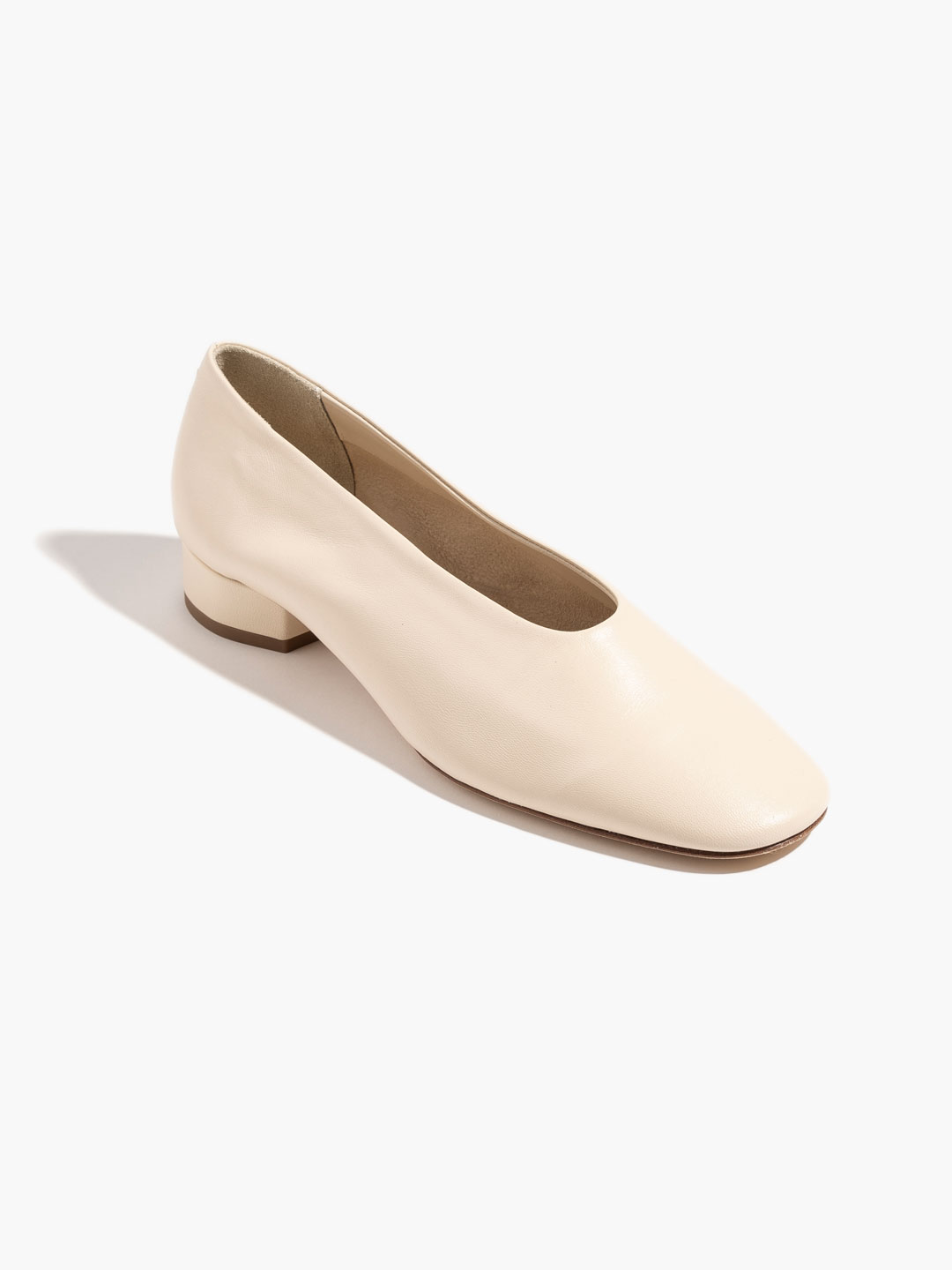 Delia Nappa Leather Pumps - Cream