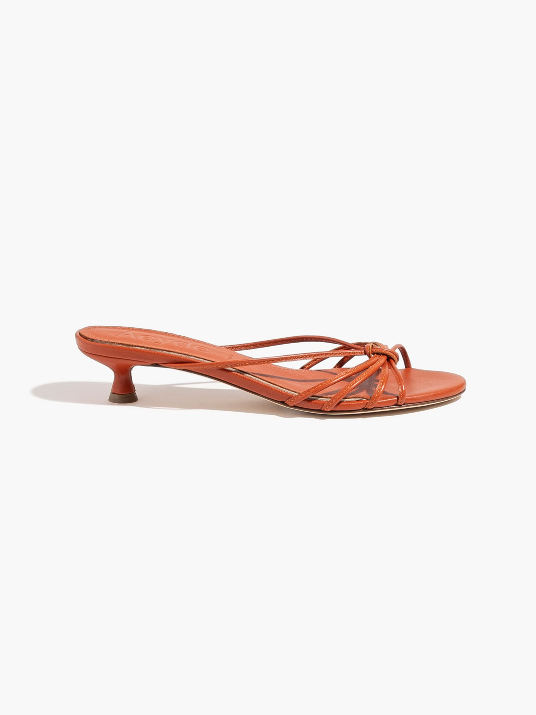 Milla Nappa Leather Mules - Orange