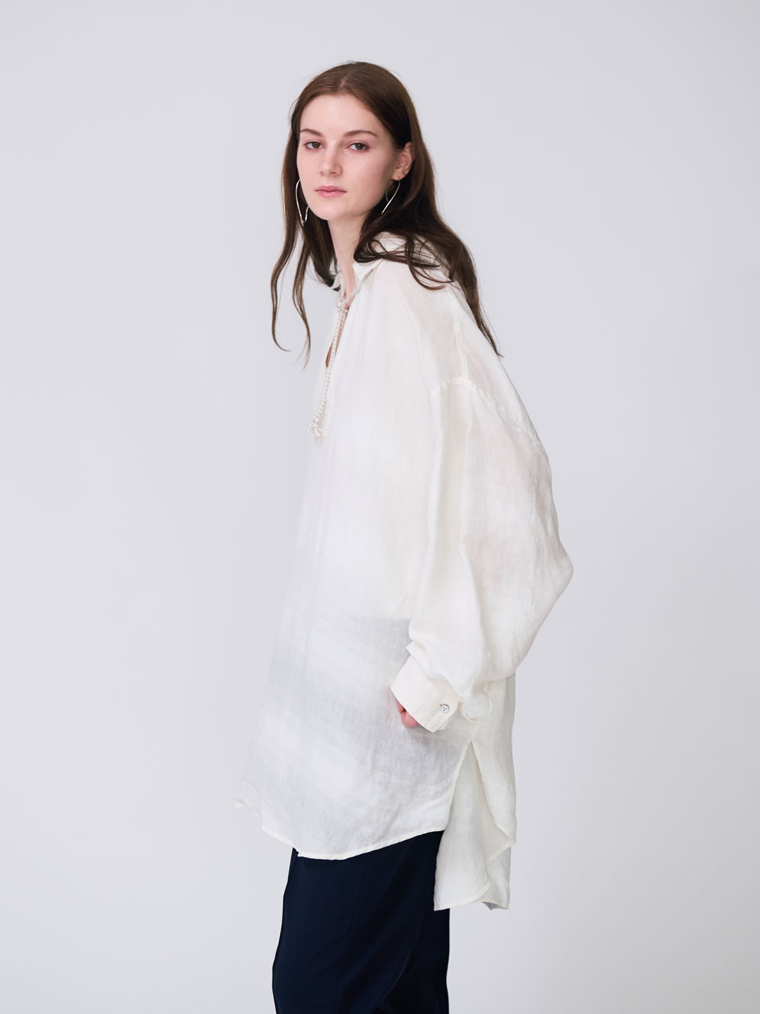 Gradation Linen Shirt - White