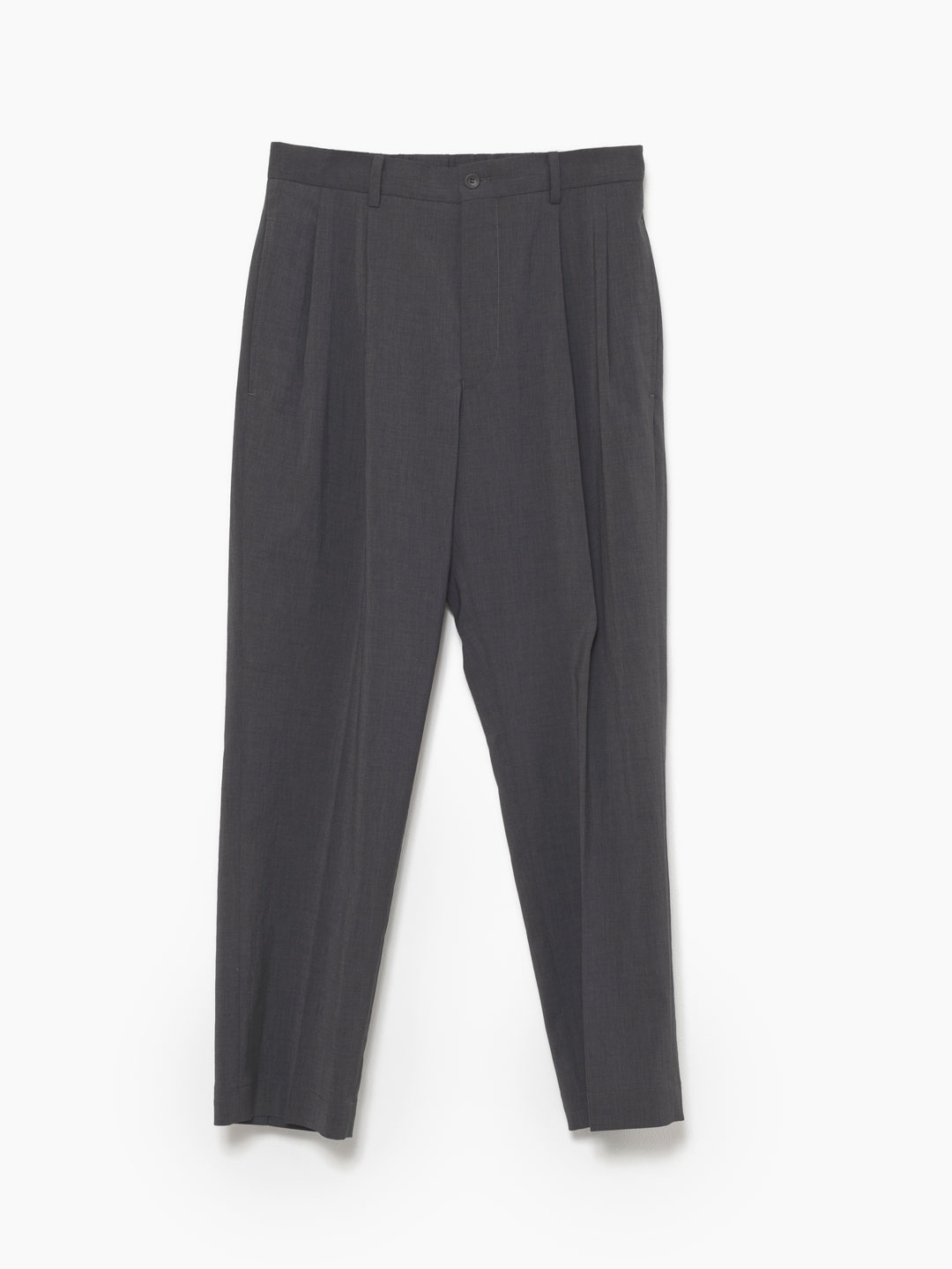 Double Pleated Trousers - Charcoal Gray