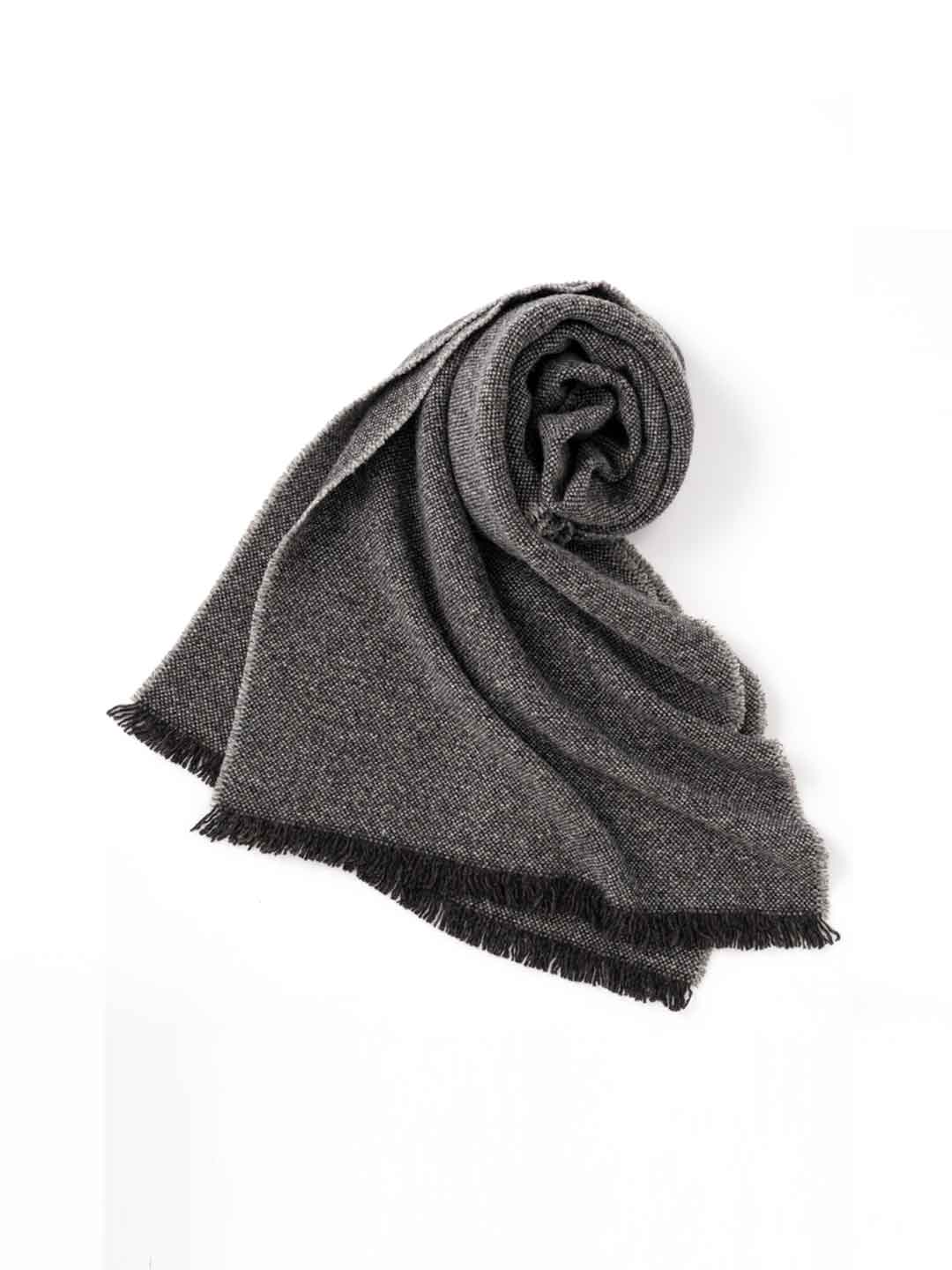 Wool Long Scarf - Charcoal Gray