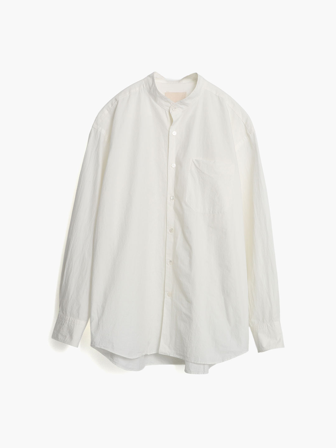 Band Collar Shirt - White