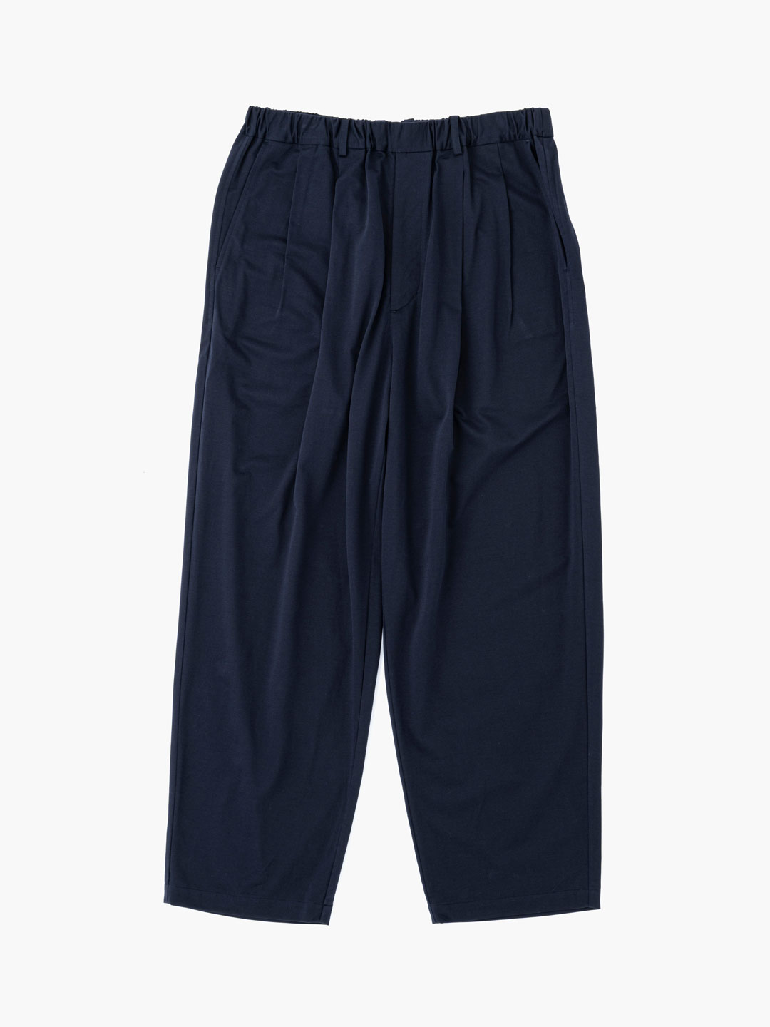 Double Pleated Wide Easy Pants - Navy